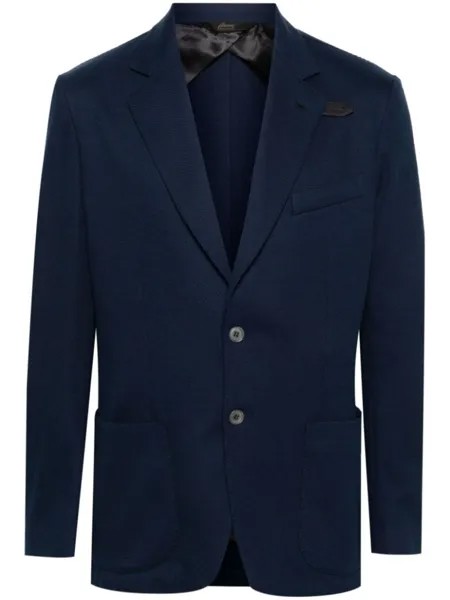 Brioni пиджак из смесового шелка, синий