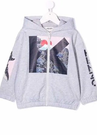 Kenzo Kids худи на молнии с графичным принтом