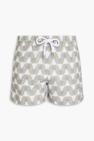 Короткие плавки-шорты с принтом Frescobol Carioca, светло-серый