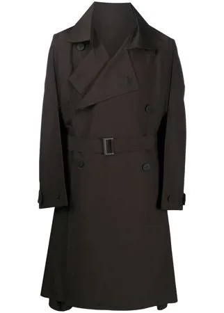 Homme Plissé Issey Miyake двубортный тренч свободного кроя