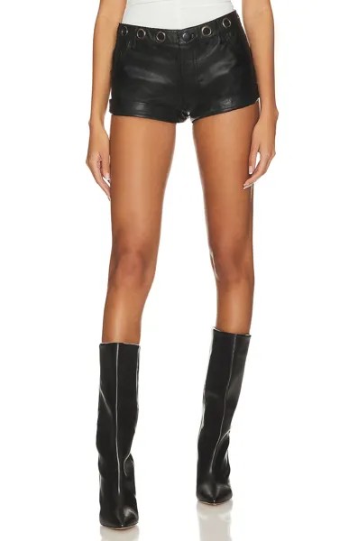 Шорты One Teaspoon Heartbreak Hotel Leather Bandits Shorts, черный