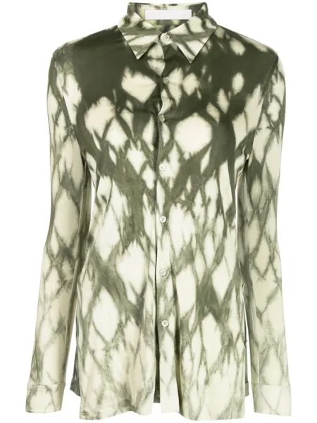 Dion Lee рубашка Shibori Miter, зеленый