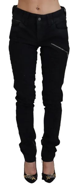 GALLIANO Джинсы Черные хлопковые узкие джинсовые брюки со средней талией W28 Рекомендуемая розничная цена 420 долларов США