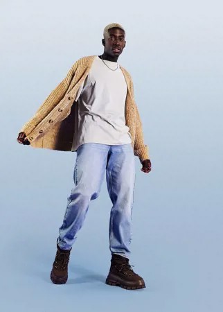 Бежевый oversized-кардиган крупной вязки ASOS DESIGN-Светло-бежевый цвет