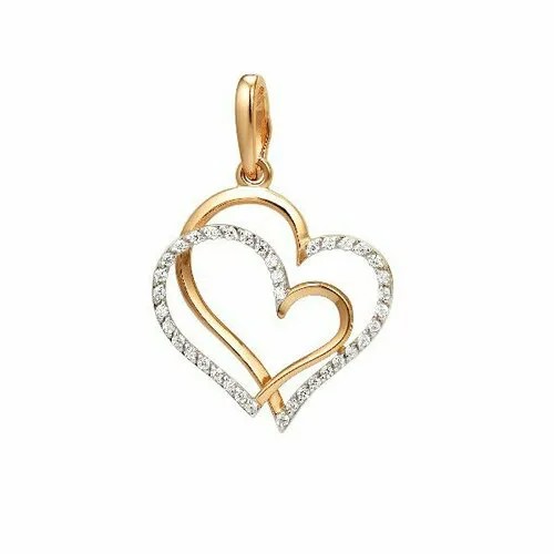 Подвеска GOLD CENTER, красное золото, 375 проба, фианит