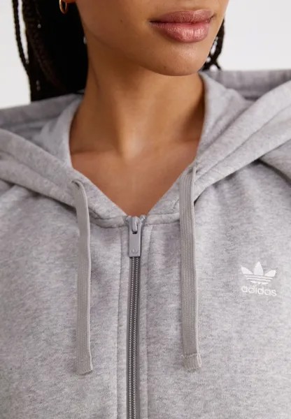 Толстовка ESSENTIALS FULL-ZIP FLEECE adidas, серый