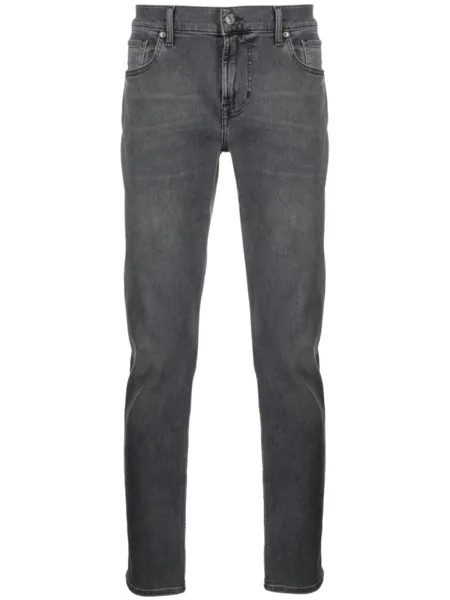 7 For All Mankind узкие джинсы средней посадки, серый