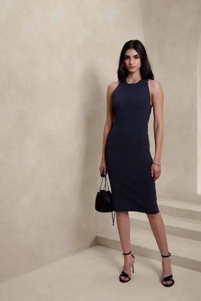 Платье миди Tia с гоночной спиной Banana Republic, синий