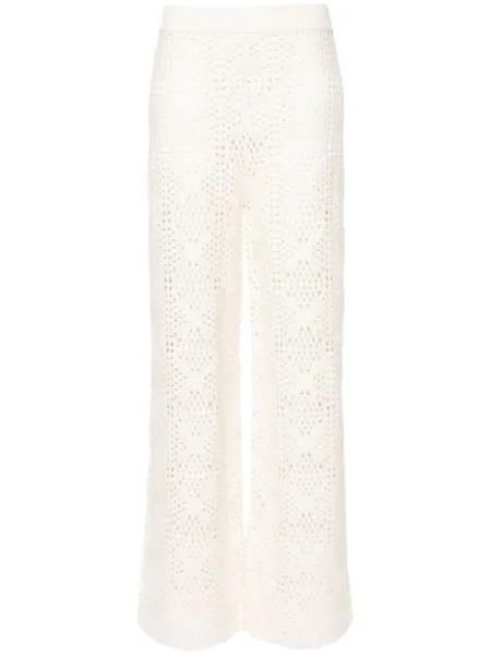 AllSaints прямые брюки Milly в технике кроше, нейтральный цвет