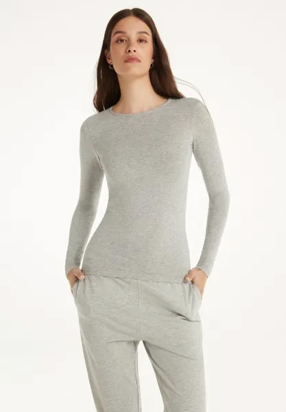 Топ с длинными рукавами STRETCH ROUND-NECK Tezenis, цвет grigio melange chiar