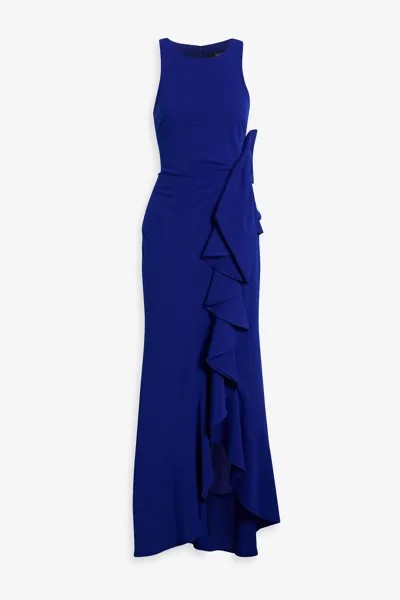 Платье из крепа с бантом и оборками BADGLEY MISCHKA, синий
