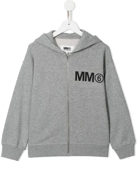 MM6 Maison Margiela Kids худи на молнии с логотипом