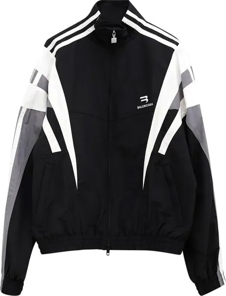 Куртка Balenciaga Sporty B Tracksuit Jacket 'Black/Grey', черный