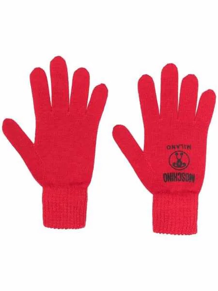 Moschino трикотажные перчатки с логотипом