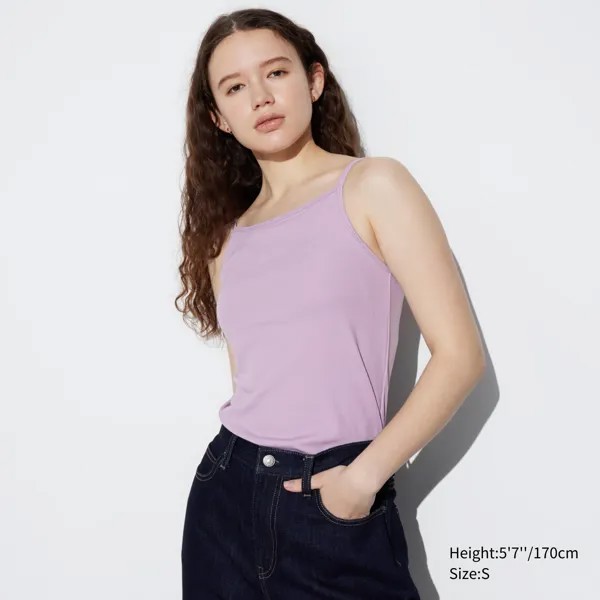 Майка Uniqlo Airism на бретельках, фиолетовый