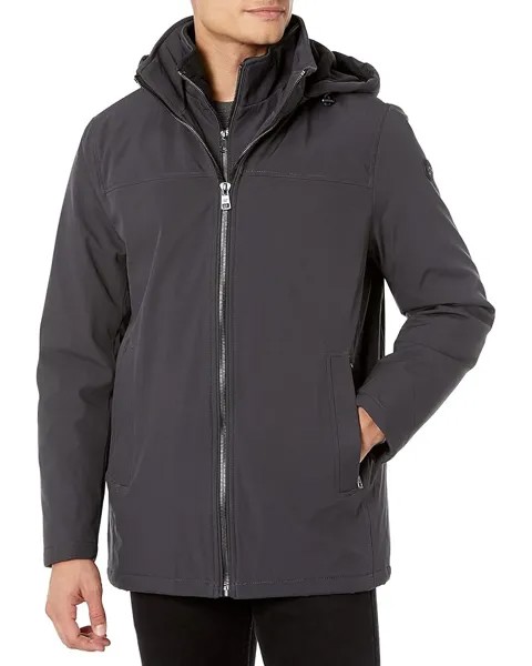 Куртка Calvin Klein Hooded Rip Stop Water and Wind Resistant with Fleece Bib, цвет Iron