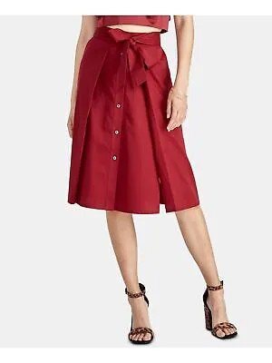 RACHEL ROY Женская красная плиссированная юбка миди с поясом 4