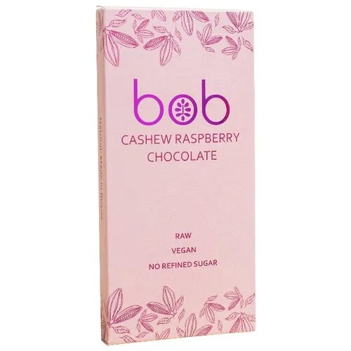 Шоколад Bob на кешью белый с малиной, 50 г