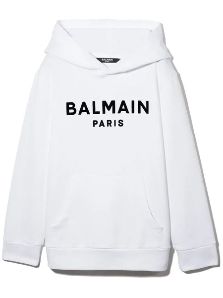 Balmain Kids толстовка с капюшоном и логотипом