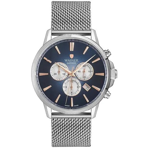 Наручные часы WAINER Часы мужские Wainer WA.19355-B, серебряный, синий