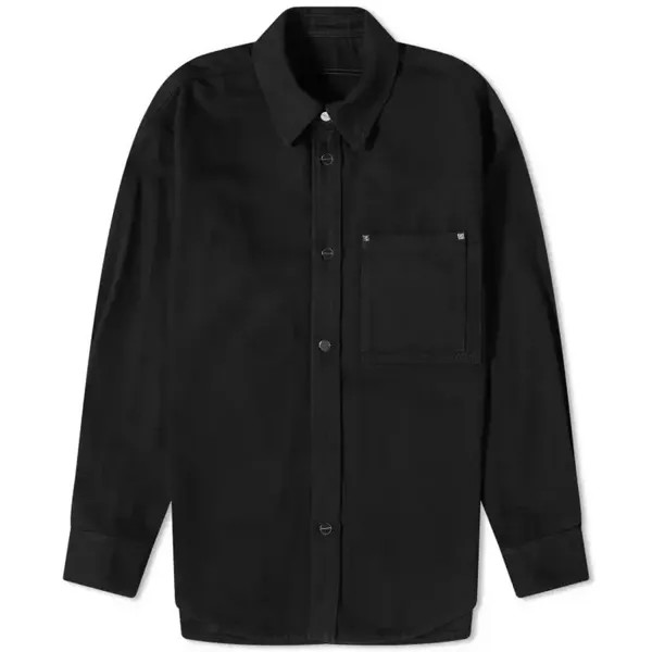 Джинсовая куртка-рубашка с логотипом на спине Wooyoungmi, черный