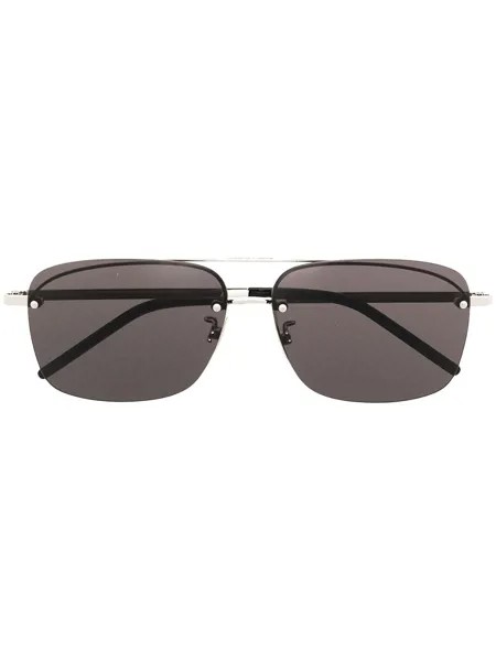 Saint Laurent Eyewear солнцезащитные очки в квадратной оправе с логотипом