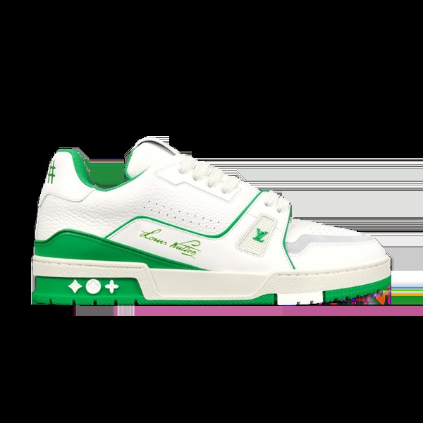 Кроссовки Louis Vuitton Trainer Low '#54 Signature - White Green', белый