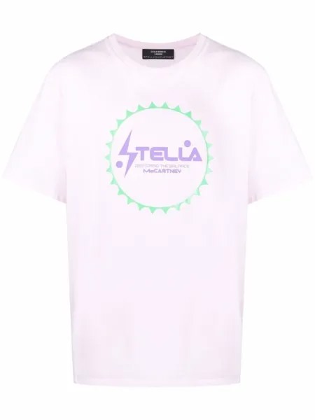 Stella McCartney футболка с логотипом, розовый