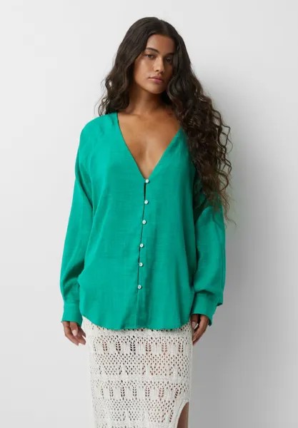 Блузка PULL&BEAR, зеленый