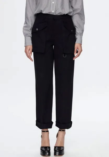 Брюки-карго WIDE CUT WITH ZIPPER DETAIL adL, цвет black