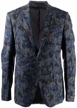 Versace пиджак в тонкую полоску с принтом Baroccoflage