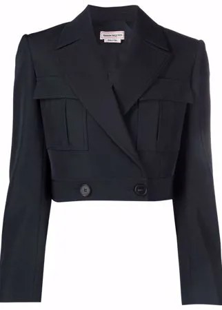 Alexander McQueen укороченный пиджак в стиле милитари