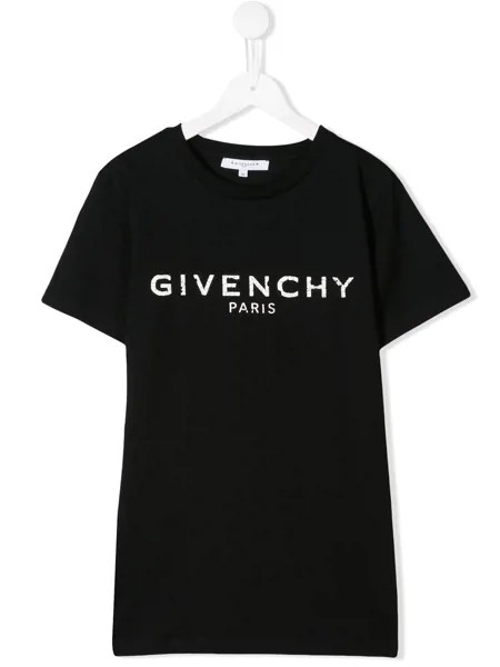 Givenchy Kids футболка с контрастным логотипом