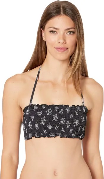 Купальный топ Polo Ralph Lauren Stencil Floral Smocked Bra Top, черный