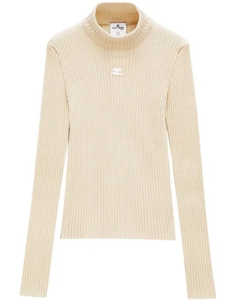 Courrèges джемпер Reedition с высоким воротником, нейтральный цвет
