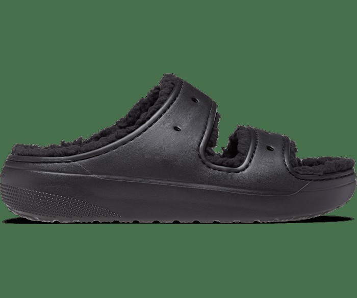 Классические уютные сандалии Cozzzy Crocs мужские, цвет Black / Black