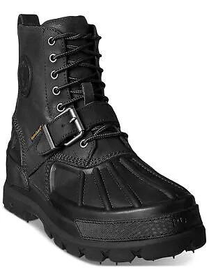 Мужские черные кожаные ботинки на платформе с круглым носком POLO RALPH LAUREN 11 D