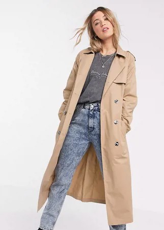 Светло-бежевый длинный макинтош Reclaimed Vintage inspired
