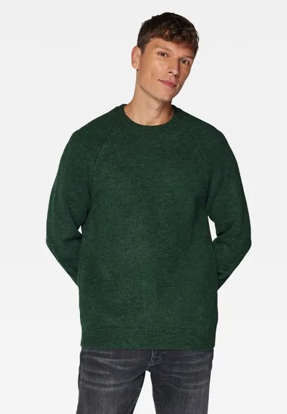 Пуловер Mavi Jeans Weicher Strick Stretch Rundhals Sweater Einfarbig, зеленый