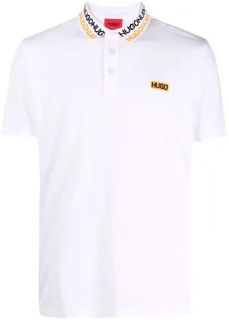 Boss Hugo Boss рубашка поло с логотипом на воротнике