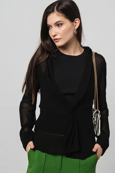 Блузка со складками Stefanel, черный