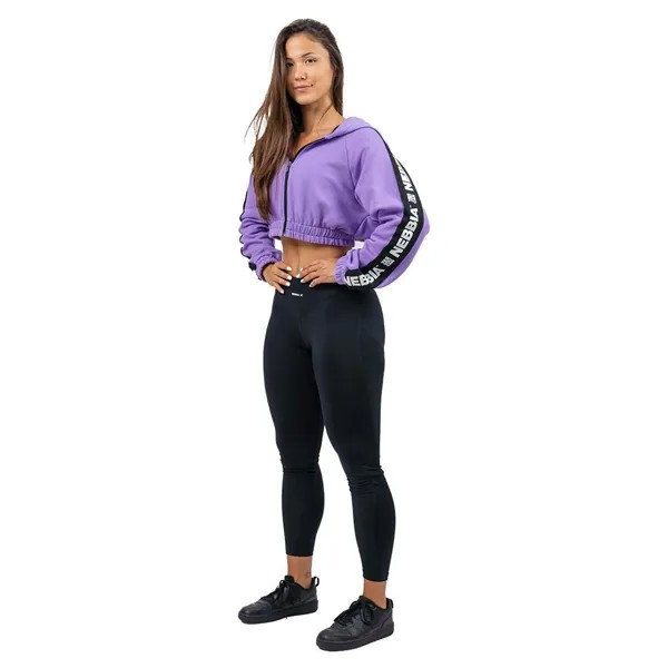 Толстовка Nebbia Cropped Iconic Full Zip, фиолетовый