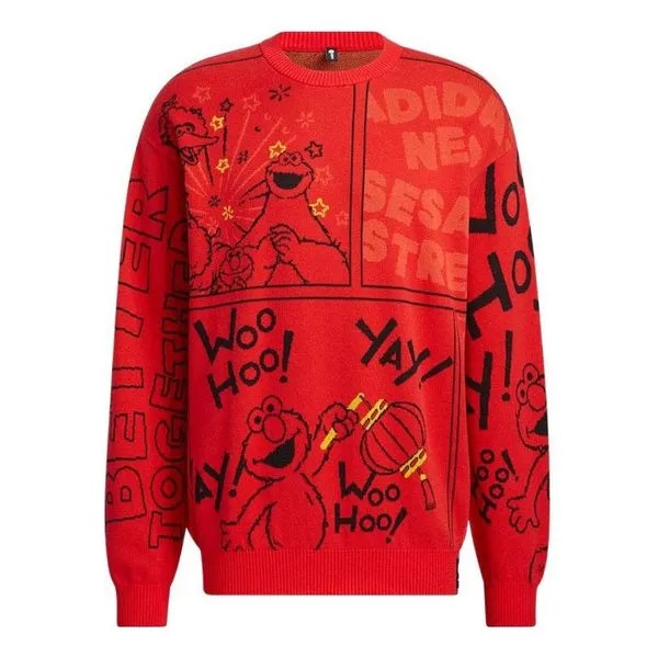 Шерстяной свитер Adidas neo Street x Sesame Street, Красный