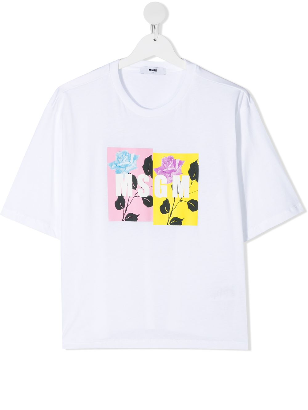 MSGM Kids футболка с цветочным принтом