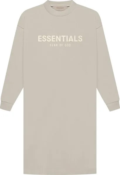 Платье Fear of God Essentials Long-Sleeve Tee Dress 'Smoke', серый