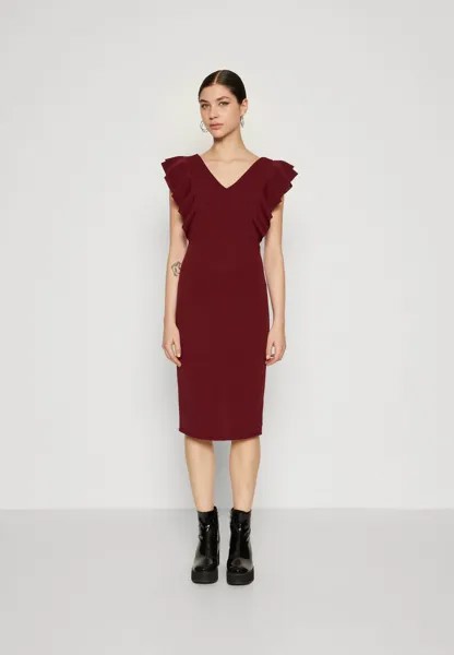 Коктейльное/праздничное платье ALESSIA FRILL SLEEVE MIDI DRESS WAL G., цвет wine