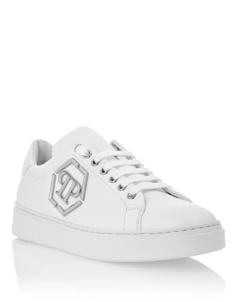 Кожаные низкие кеды Hexagon Philipp Plein, белый