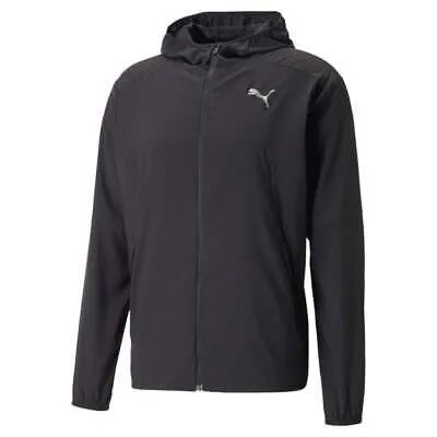 Puma Run Легкая мужская куртка на молнии с полной молнией Черная повседневная спортивная верхняя одежда 523274