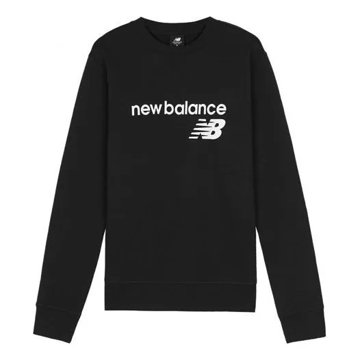 Свитер классический основной флисовый экипаж New Balance, черный