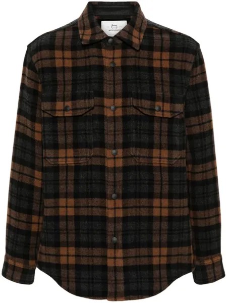 Woolrich клетчатая куртка-рубашка, коричневый